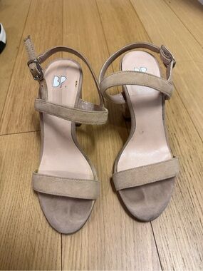 BP blush pink block heels